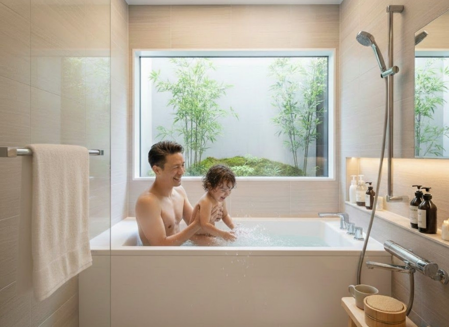 4. 豊富な給湯量で快適バスタイム