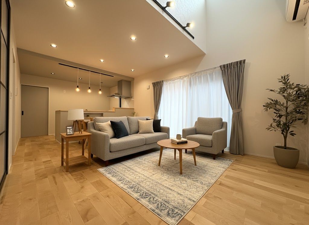 最終分譲！サンキュー和田店まで４５０ｍ！４ＬＤＫ+サンルーム！駐車３台可！採光に配慮した吹抜のある開放的なリビング空間！